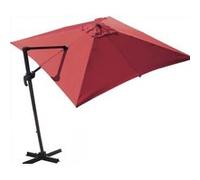 Proloisirs - Parasol déporté orientable 360° inclinable gauche droite 3 x 3 m Orient Rouge G