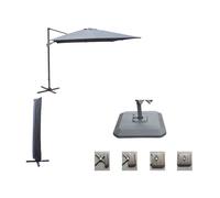 Proloisirs Set d'ombrage complet (1 parasol déporté NH 3x3 + 1 housse + 1 lestage) (Grey)