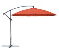 Proloisirs Parasol déporté Pagode ø 300 cm Mât royal Gris Toile Paprika