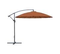PROLOISIRS Parasol déporté Pagode mât gris / toile sienne - Ø 300 cm