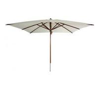 Parasol droit Eucalyptus en FSC mat central - 3 x 3 m - ecru