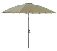 Proloisirs Parasol inclinable Fibre pagode 300 cm / 18 Baleines - manivelle - Gris/Argile