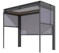 PROLOISIRS Pergola - Zephir Pool House 3x1,46 Alu et Lames - Graphite et Blanc