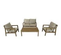 PROLOISIRS Salon bas - PAYA - Acacia FSC 100% - 2 fauteuils + 1 canapé + 1 table basse