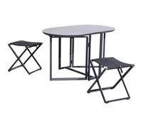 Salon De Jardin Spécial Balcon En Aluminium Plateau Effet Béton Gris