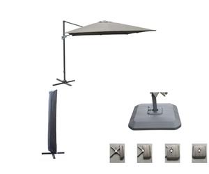 Proloisirs Set d'ombrage complet (1 parasol déporté NH 3x3 + 1 housse + 1 lestage)