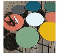Proloisirs Table basse de jardin Massaï – ronde en acier époxy Ø 40 cm