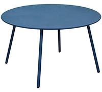 Table Basse Jardin Ronde En Acier Rio 70 Cm Bleu