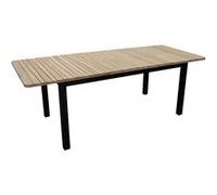 PROLOISIRS Table rectangulaire extensible - BALITO - Acacia FSC 100% - Allonge papillon - 160/220 x 90 cm - Aluminium graphite Graphite