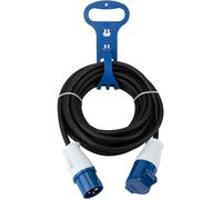 Protec - Prolongateur Schuko CEE P17 10m IP44 - Noir/Bleu