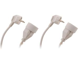 Prolongateur 16A 2P+T HO5VV-F 3G1,5mm² - Blanc 10m - Zenitech (Lot de 2)