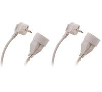 Prolongateur 16A 2P+T HO5VV-F 3G1,5mm² - Blanc 5m - Zenitech (Lot de 2)