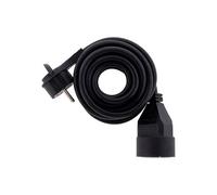 Prolongateur 16A 2P+T HO5VV-F 3G1,5mm² Noir 3m avec fiche extraplate - Zenitech