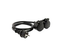 Zenitech Prolongateur double tête pour chantier HO7RN-F 16A 3G1,5mm² Noir 1 m