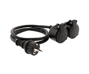 Prolongateur à Double tête pour Chantier HO7RN-F 16A 3G1,5mm² - Noir 1m - Zenitech