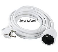 PROLONGATEUR BLANC 3M-3X1,5MM avec terre et protection enfant