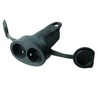 Prolongateur caoutchouc 2 prises de courant 2P+T 16A IP44 IK08 avec anneau de suspension