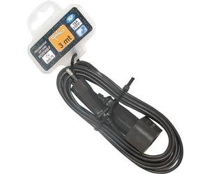 Prolongateur domestique HO3VVH2F - 2x0.75 mm² - 3 m - noir