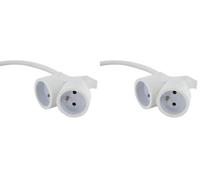 Prolongateur Double tête 5m - Blanc - Chacon (Lot de 2)