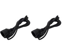 Prolongateur fiche Plate H05VVF 3x1.5mm² - 3m ou 5m - Blanc ou Noir - Chacon (Noir, 3m) (Lot de 2)