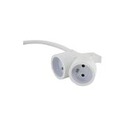 Chacon Prolongateur HO5VVF 3G1,5 Double tête 5 m Blanc