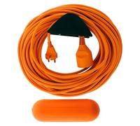 Zenitech – Prolongateur jardin 2x1,5 mm² 25 m – boîtier étanche et support mural – Orange