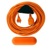 Zenitech - Prolongateur jardin 2x1,5mm² 25m + 1 boîtier étanche + support mural - Orange