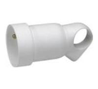 Fiche électrique GENERIQUE Fiche Femelle 16A 2P+T En Plastique Avec Anneau Extraction Blanc