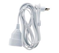 Zenitech - Prolongateur Électrique 6A - Cordon HO3VVH2F 2x0,75mm² - Prise Sans Terre avec Fiche Extra Plate - Sécurité Enfant - Conforme aux Normes NF et CE - Idéal Appareils Multimédias - Blanc - 3m
