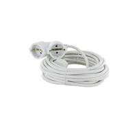 Prolongateur Schuko double tête 3m - blanc - Chacon