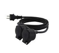 Chacon - Prolongateur Schuko double tête 5m - IP44