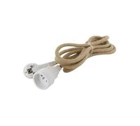 Prolongateur textile en lin - 66789 - Avec fiche plate blanche - 3m