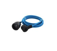 Prolongateur Textile fiche Plate 3m - Bleu Clair et Noir - Chacon