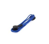 - Prolongateur textile fiche plate 3m - bleu et noir