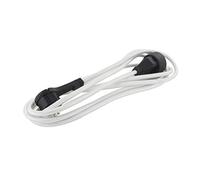 Prolongateur Textile fiche Plate 3m ou 5m - Plusieurs Coloris - Chacon (Blanc/Noir, 3m)