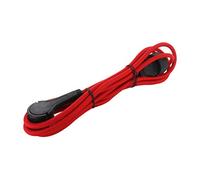 Prolongateur Textile fiche Plate 3m ou 5m - Plusieurs Coloris - Chacon (Rouge/Noir, 3m)