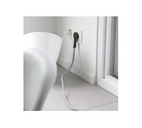 Prolongateur textile Noir/blanc - Avec fiche plate noire - 5m