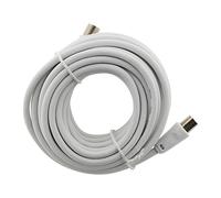 Prolongateur TV 2m mâle/mâle Ø9,5mm + 1 adaptateur F/F - Blanc - Zenitech