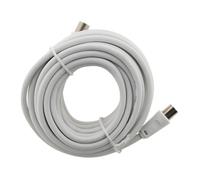 Prolongateur TV 5m m?le/m?le ?9.5mm + 1 adaptateur F/F blanc