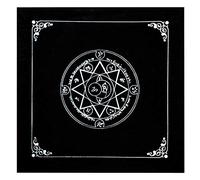 Prom-note Tarot Jeu Société Divination Autel Tarot Nappe Nappe Tarot Carré Divinatoire Velveteen pour Jeux Cartes Textiles Jeux Société - Noir (50x50cm)