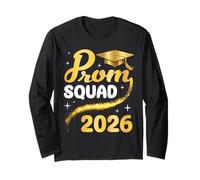 Prom Squad 2026 Casquette dorée pour Remise de diplôme Manche Longue