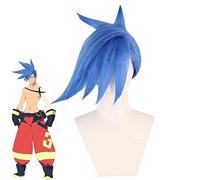 PROMARE Burning Rescue Galo Thymos Cosplay perruque courte perruque de cheveux bleue résistante à la chaleur (besoin de styler avec vous-même) + bonnet de perruque gratuit