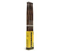 ProMark Baguette Batterie - Rebound 5B Baguettes Batterie - FireGrain - Pas de vibrations excessives - Finition laquée, Pointe de gland, Bois de hickory - Drum Sticks Set of 4 Paires