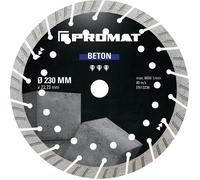 PROMAT Disque à tronçonner diamant universel béton PRO D. 230 mm perçage de 2...