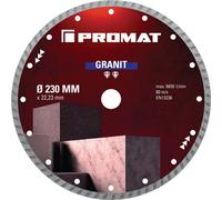 PROMAT Disque à tronçonner diamant universel granit D. 230 mm perçage de 22,2...