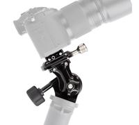 ProMediaGear Tête d'inclinaison 1 axe compatible Arca Swiss type base pour supports et pince supérieure pour trépied monopode lisse et léger en aluminium anodisé T6061 Noir