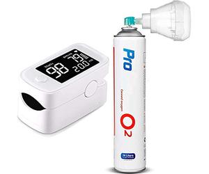 Promedix PR-870 Oxymètre de pouls + Promedix PR-994 Oxygène 12L o2 99,4% embout buccal avec écran LED HD de 1,5"
