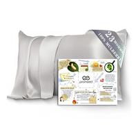 PROMEED Taie d'oreiller 100 % soie de mûrier pour cheveux et peau de bébé, qualité supérieure 6A+ 23 mommes, taie d'oreiller de voyage en soie de 33 x 45,7 cm, avec sac à linge gratuit