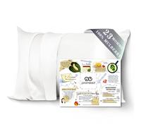 PROMEED Taie d'oreiller en Soie Blanche de 23 mommes pour Cheveux et Peau, 3e génération, Grade 6A+ Taille Standard, avec Sac à Linge Gratuit, taie d'oreiller rafraîchissante Indispensable pour la