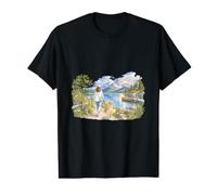 Promenade au Bord du lac avec Mon fidèle Chien T-Shirt Graphique avec Valeur